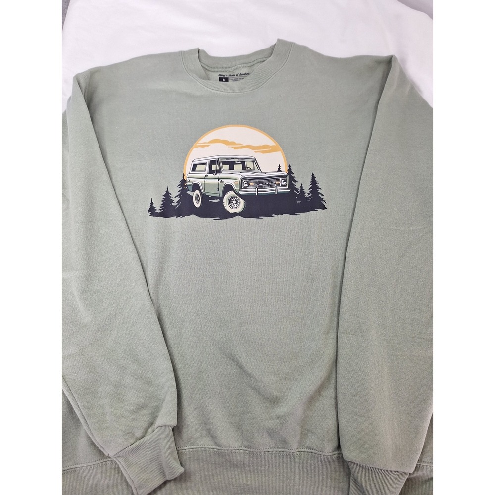 Sage Green Vintage Truck Graphic Sweatshirt Womens Small custom made